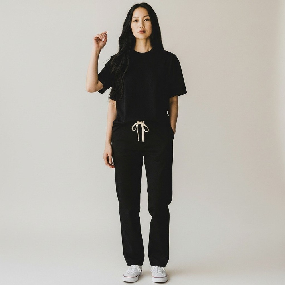 FIGS Technical Collection Jogger Pants S Black Elastic Drawstring Tapered Leg